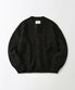 BRUSHED WOOL ROUND NECK CARDIGAN_BLACK