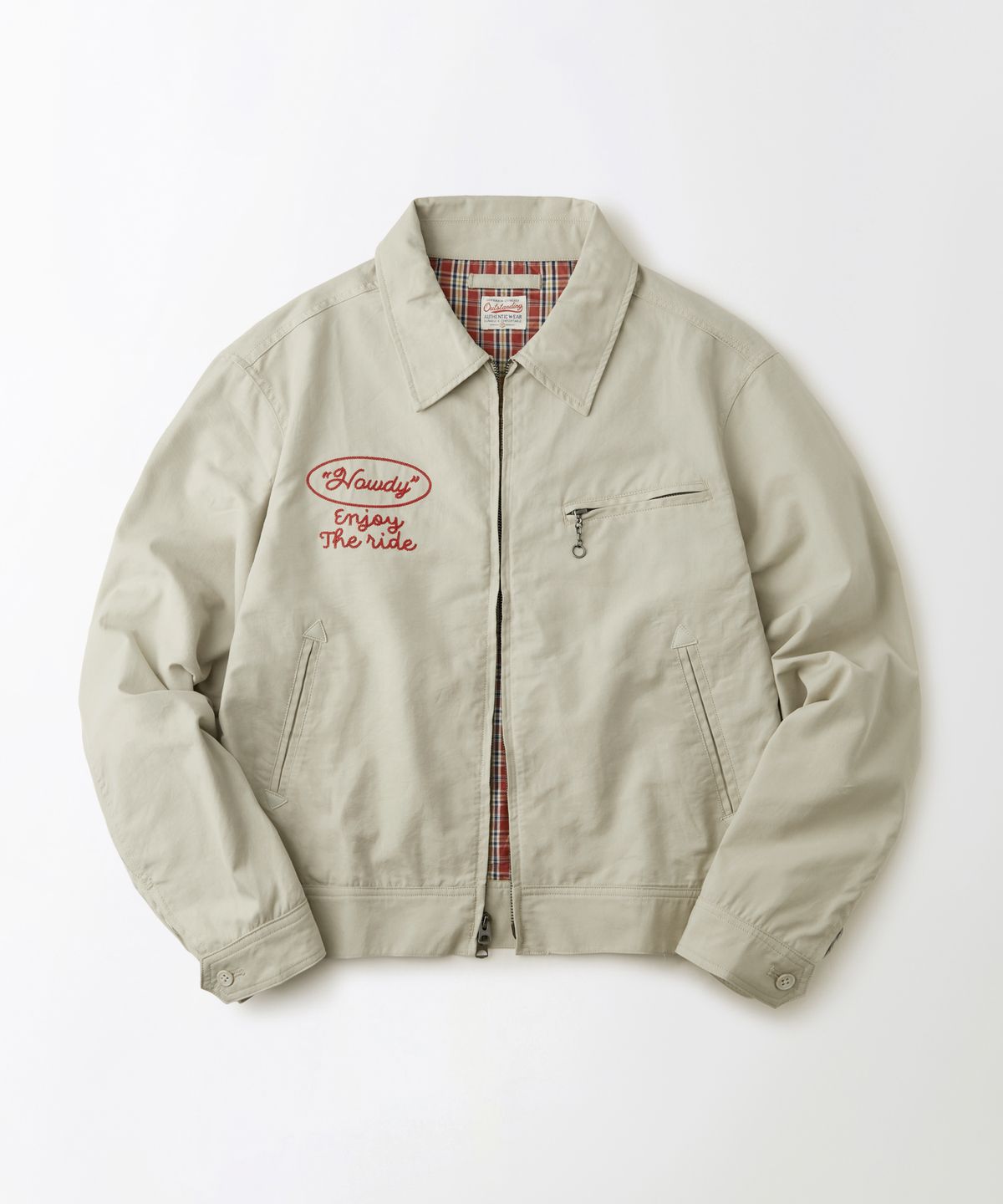 아웃스탠딩(OUTSTANDING) CHAIN STITCH DRIZZLER JACKET_L.GRAY