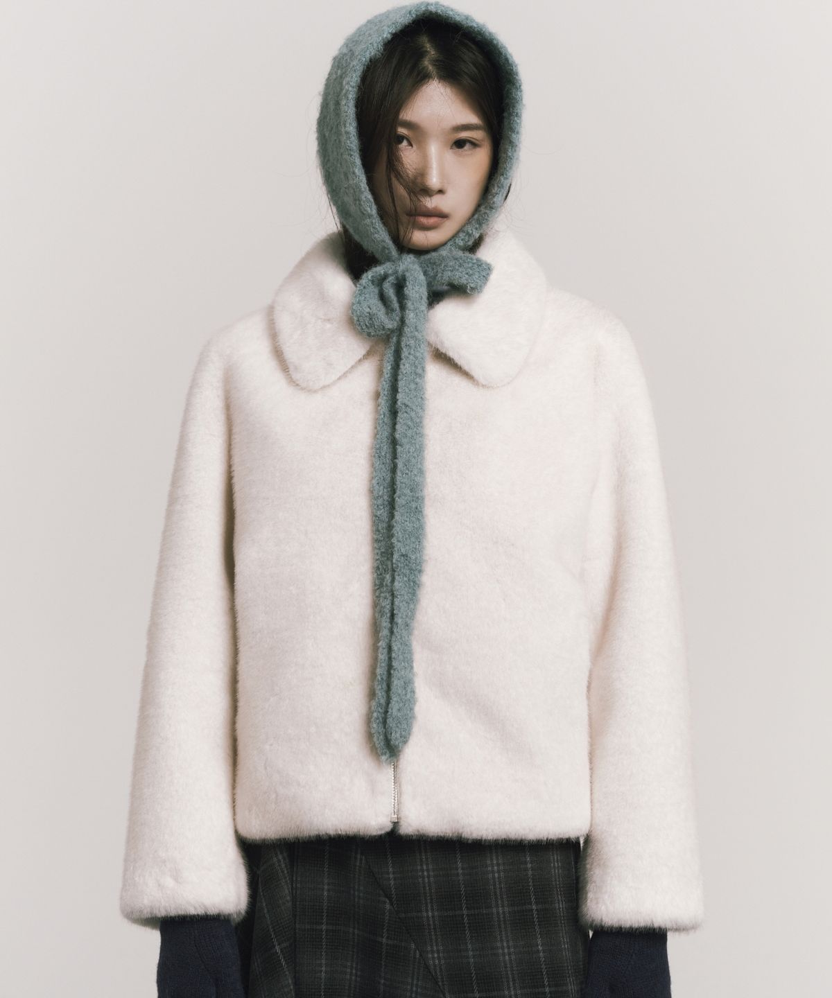 닉앤니콜(NICK&NICOLE) PREMIUM SOFT GLOW FUR JACKET_CREAM