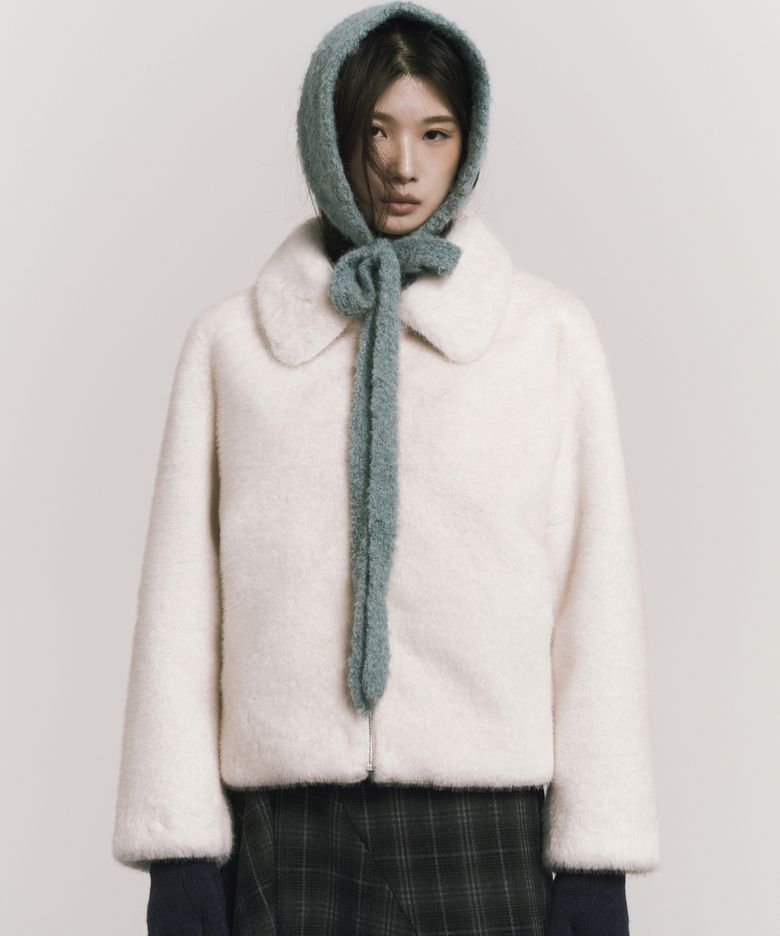 PREMIUM SOFT GLOW FUR JACKET_CREAM