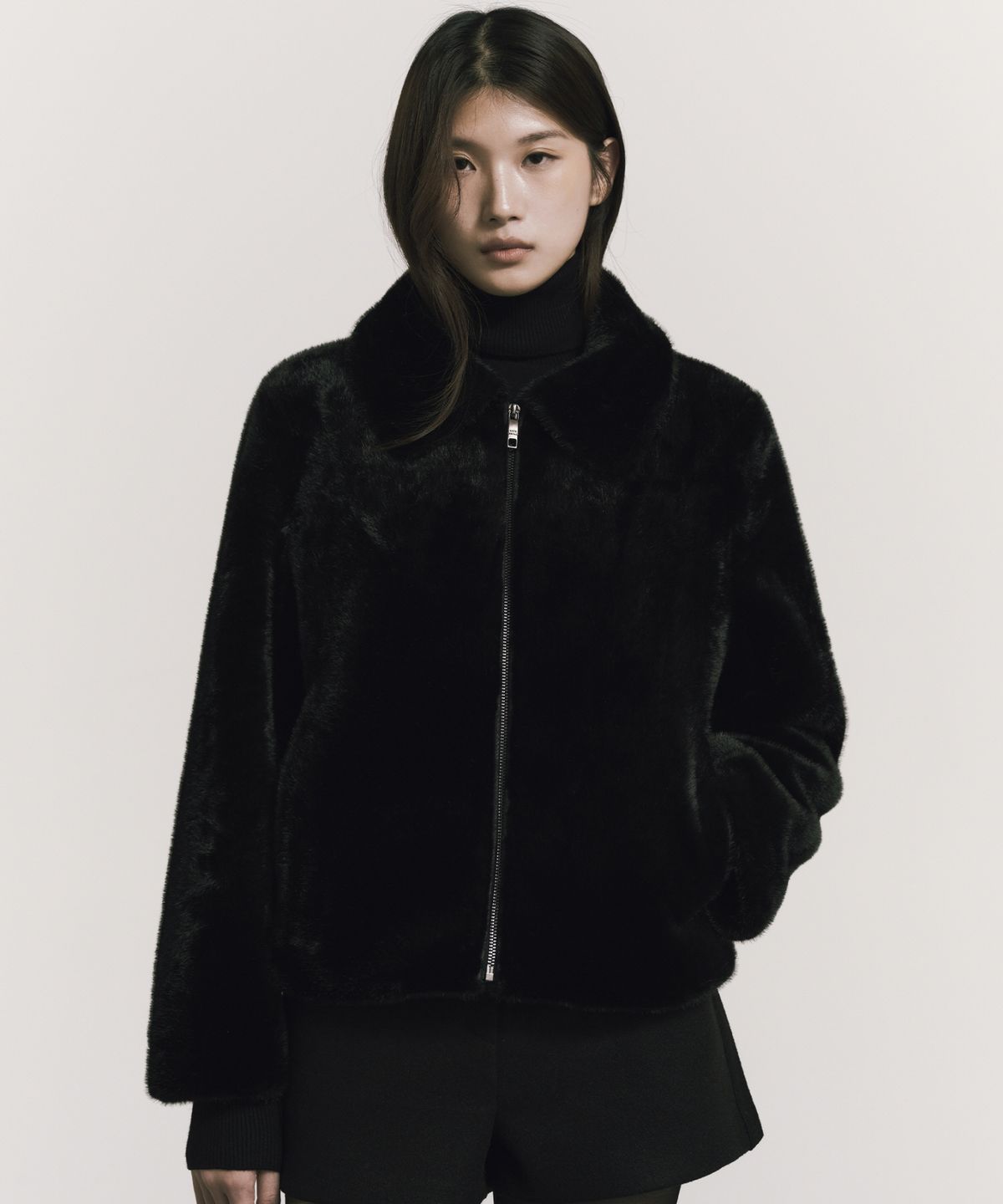 닉앤니콜(NICK&NICOLE) PREMIUM SOFT GLOW FUR JACKET_BLACK