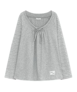 드로우 스트링 롱 슬리브 (멜란지 그레이)