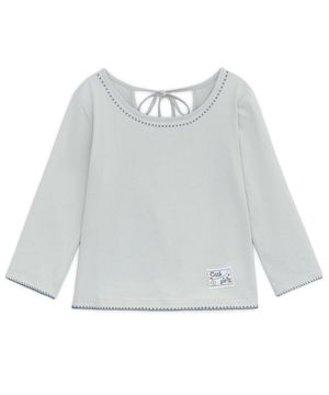 백 리본 카프리 슬리브 티 (그레이시 블루)