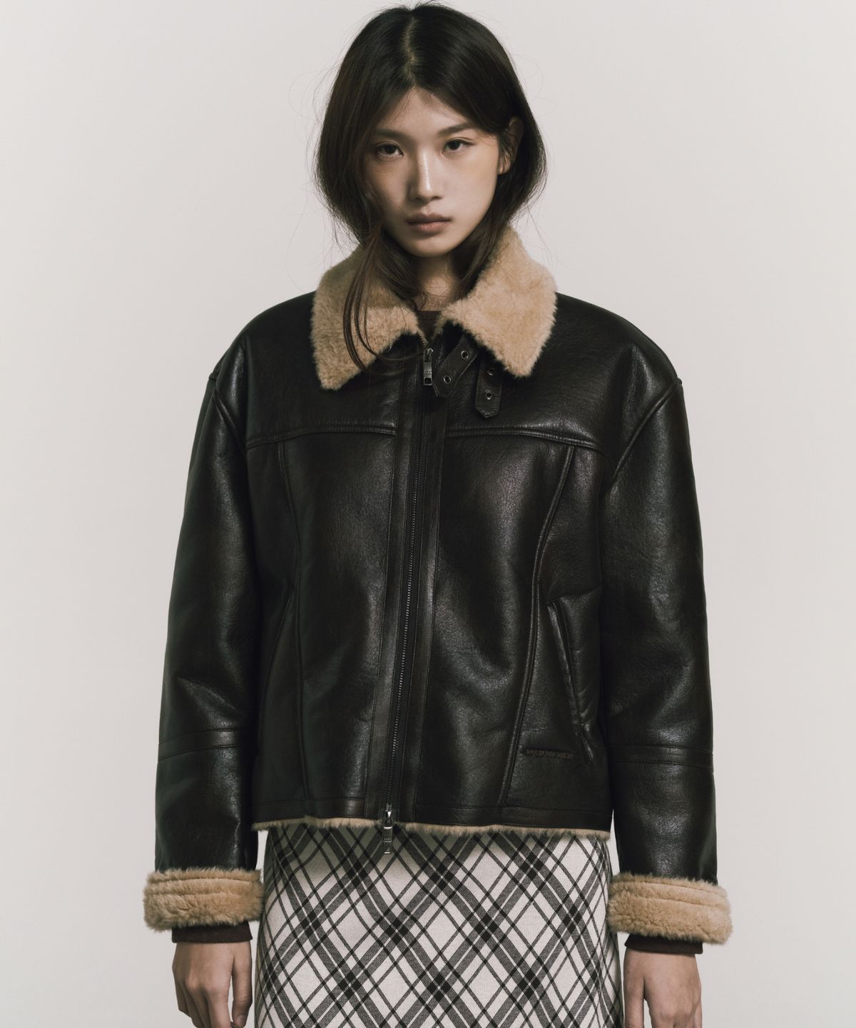 닉앤니콜(NICK&NICOLE) VINTAGE LEATHER FUR MUSTANG_BROWN