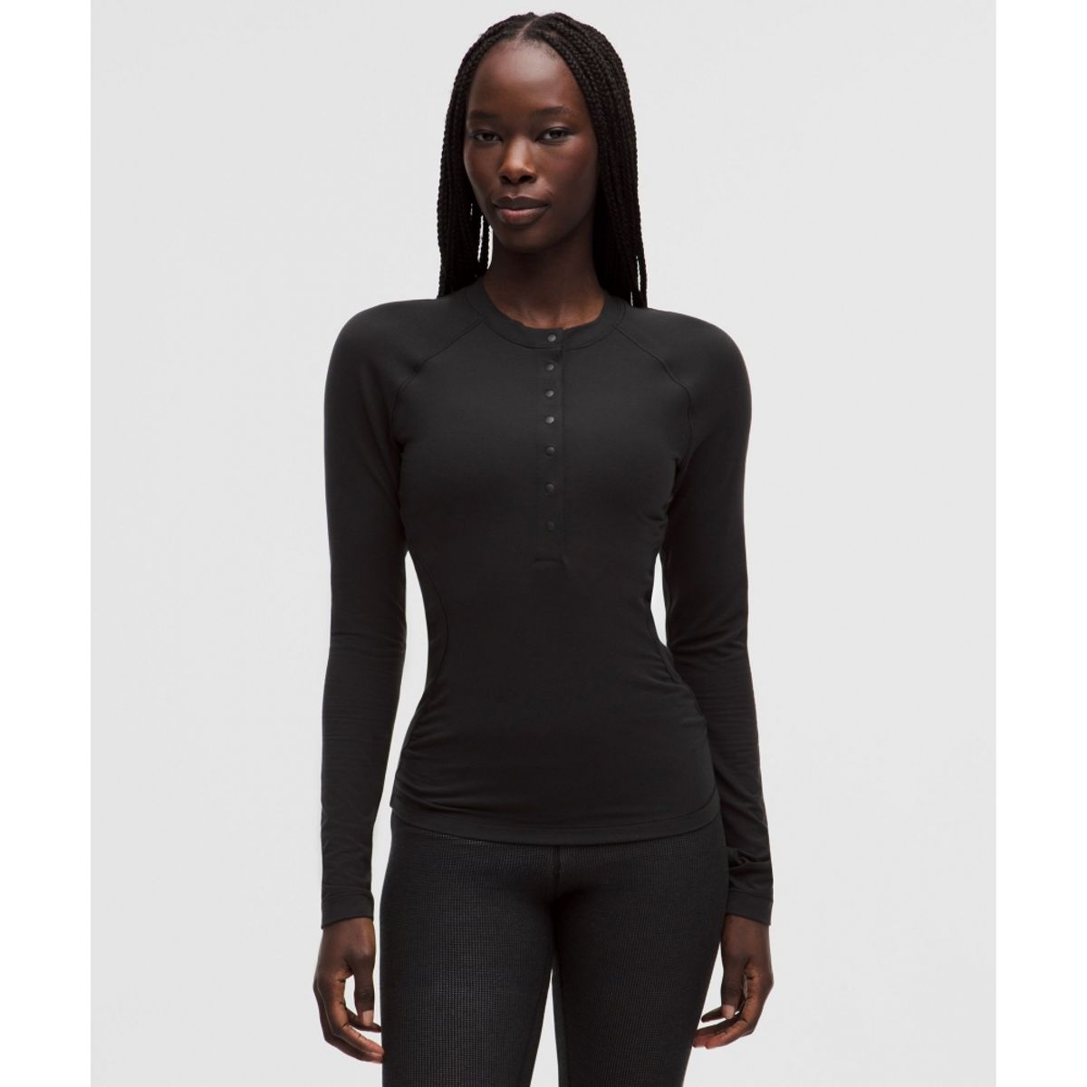 룰루레몬(LULULEMON) 저지 헨리 베이스 레이어  BLK BONE