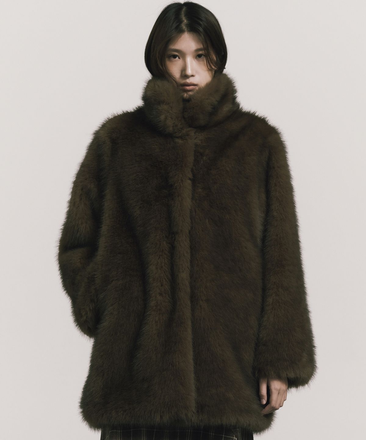 닉앤니콜(NICK&NICOLE) LUXE FUR MIDI JACKET_BROWN