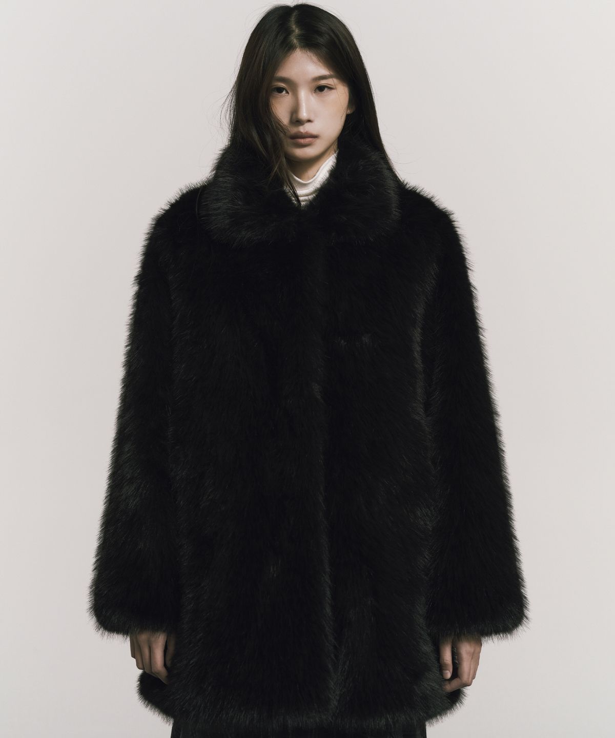 닉앤니콜(NICK&NICOLE) LUXE FUR MIDI JACKET_BLACK