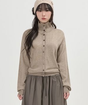 W 소프트 하이넥 가디건 (MOCHA)