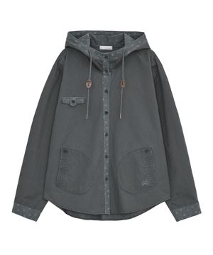 후드 셔츠 자켓 (차콜)