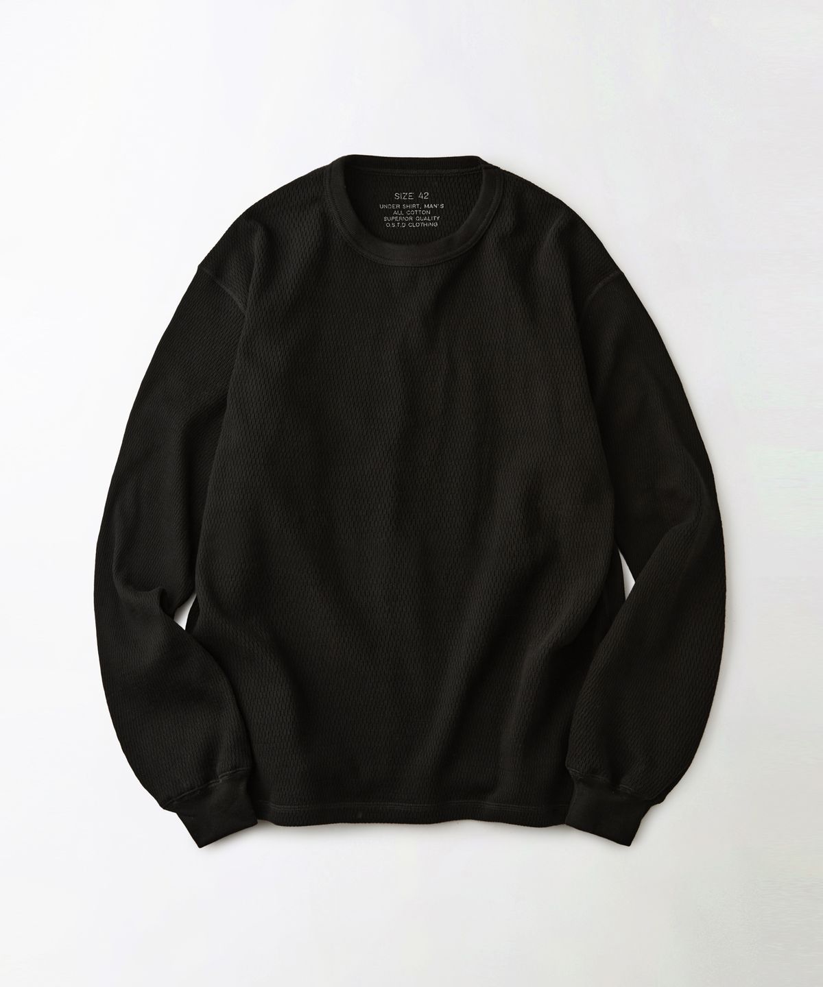 아웃스탠딩(OUTSTANDING) THERMAL LONG SLEEVE TEE_BLACK