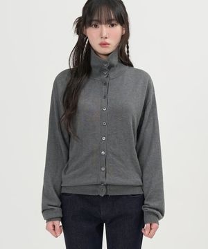 W 소프트 하이넥 가디건 (GREY)