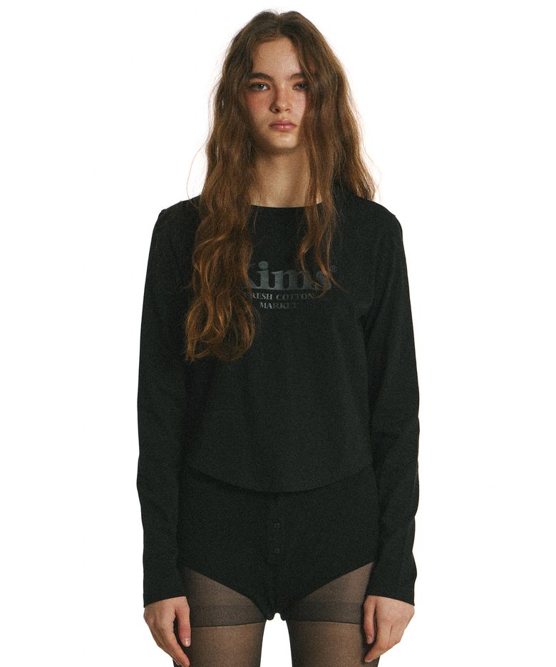 Kims Bam Logo LS Tee Black