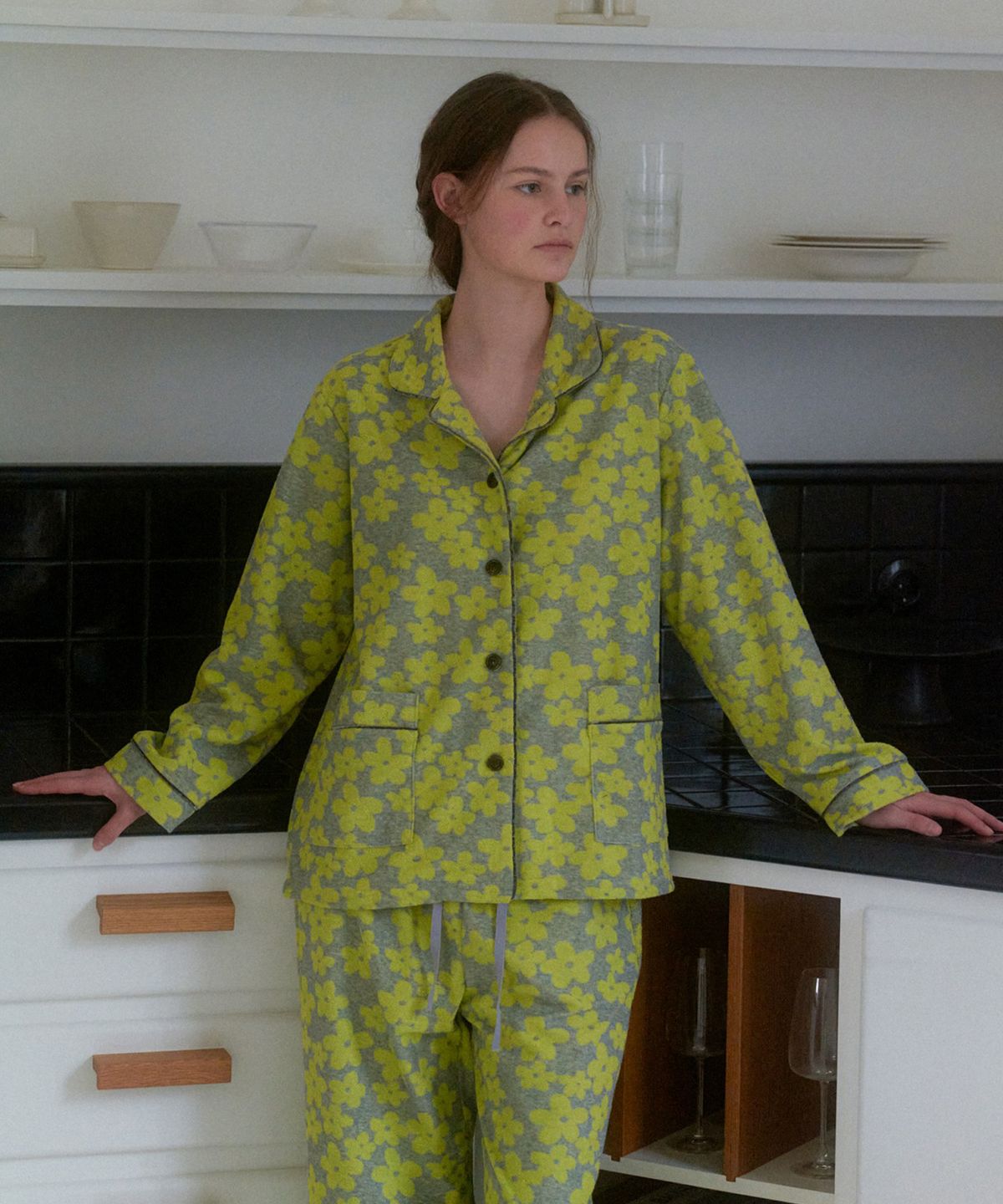 에핑글러(EPINGLER) PAJAMA PANTS - LIME GREY
