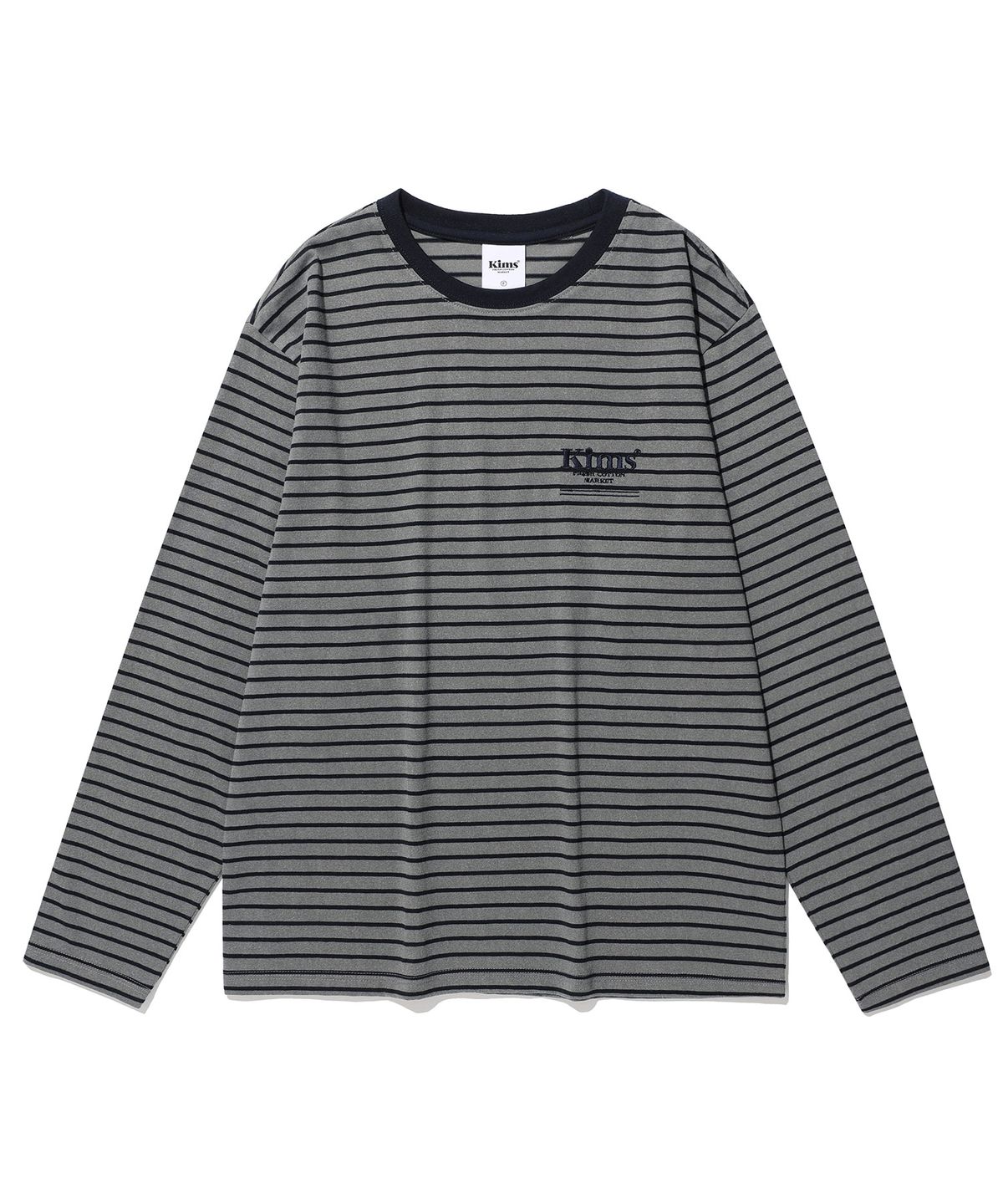 킴스 프레시 코튼 마켓(KIMS FRESH COTTON MARKET) Mini Bam Line Stripe LS Tee Charcoal