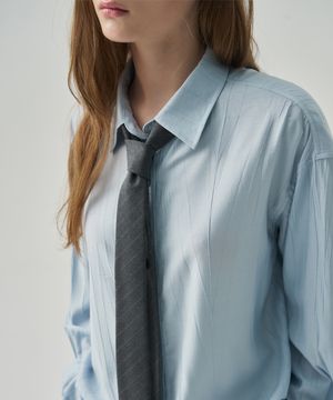 헤이지 핀 스트라이프 타이 [CHARCOAL]