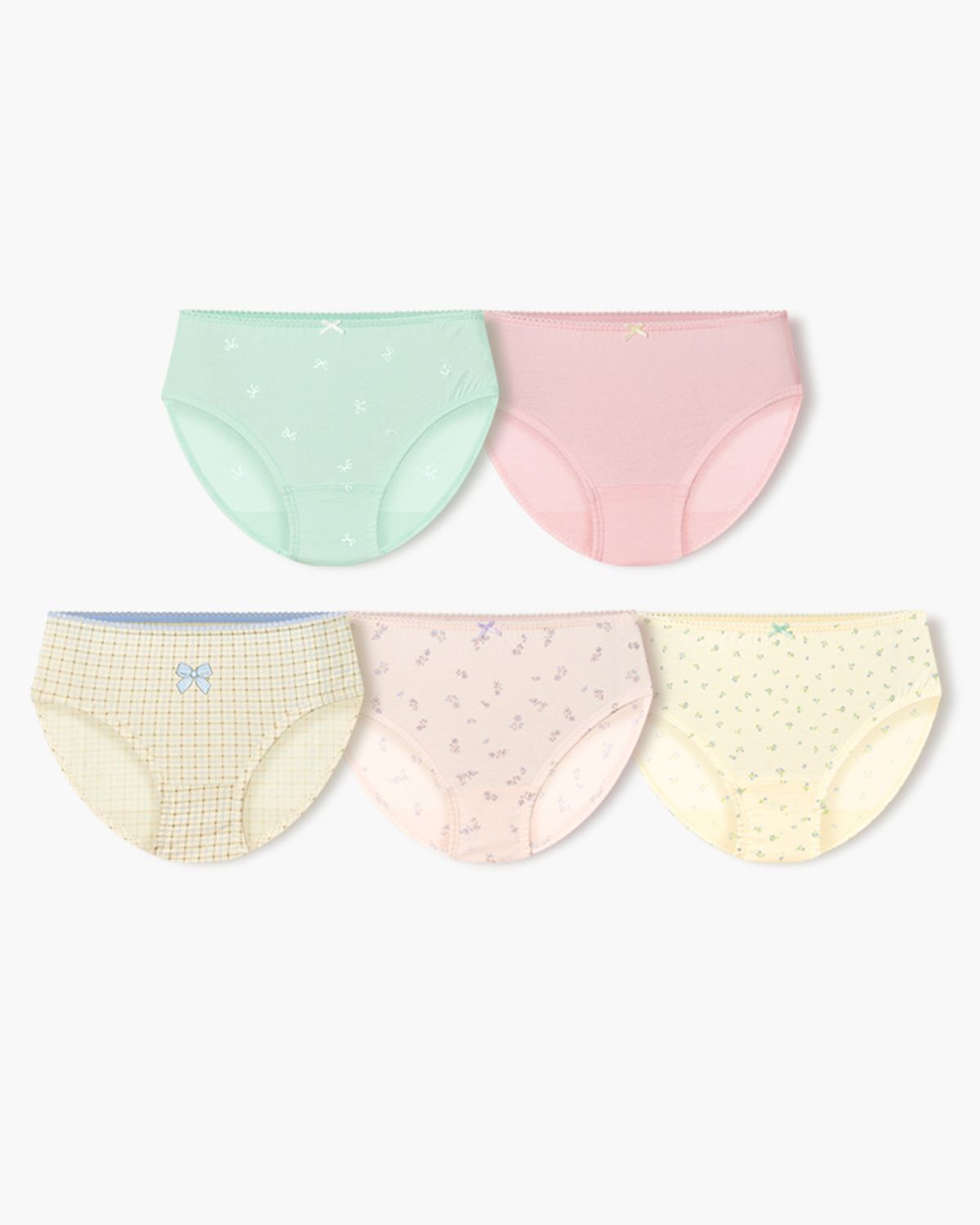 유니프랜드(UNIFRIEND) 여아동 리본 삼각팬티 5종 PACK