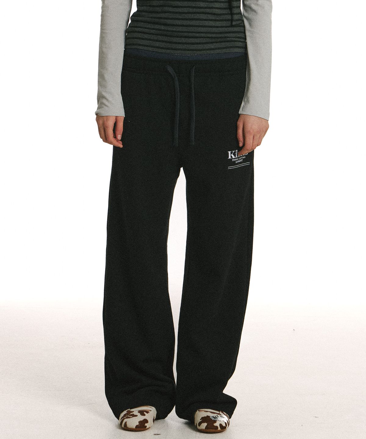 킴스 프레시 코튼 마켓(KIMS FRESH COTTON MARKET) Mini Bam Line Pants Black