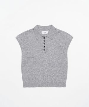 W 버튼 캡 하프 니트 (GREY)