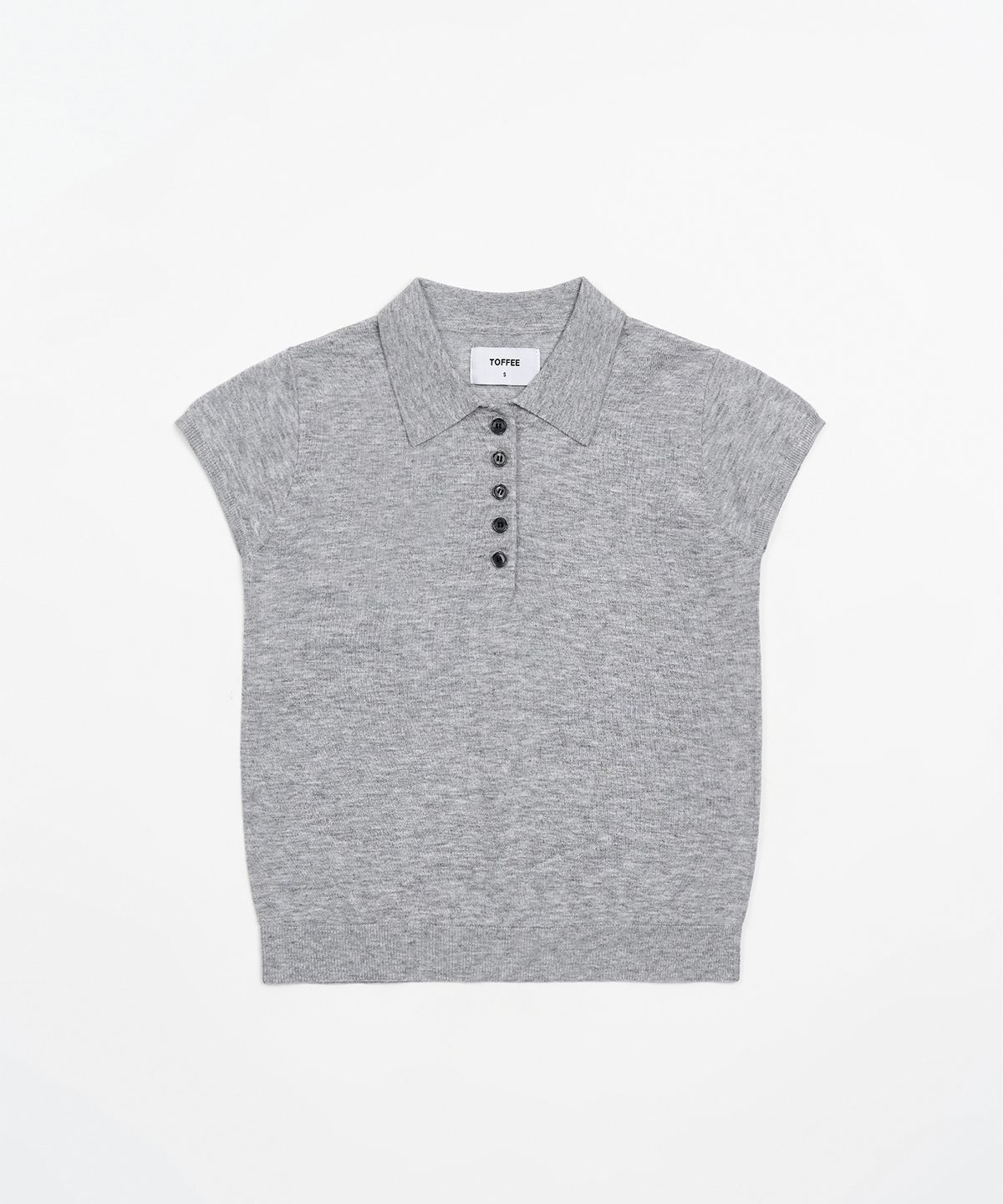 토피 우먼(TOFFEE WOMEN) W 버튼 캡 하프 니트 (GREY)