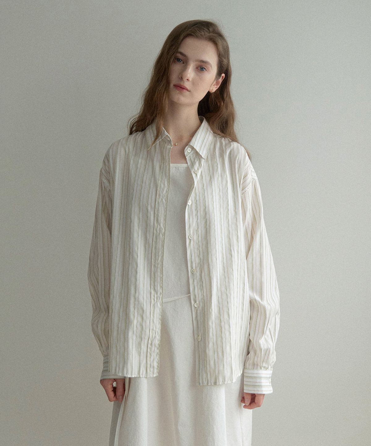 르나브(LENAV) Stripe Shirts (그린)