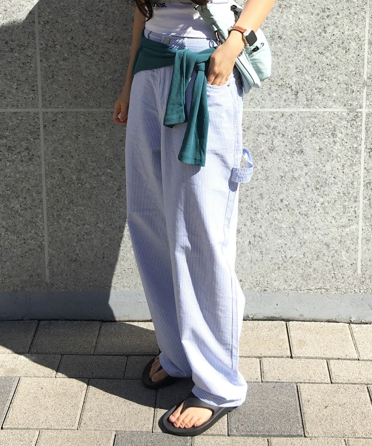 토피 우먼(TOFFEE WOMEN) W 스트라이프 카펜터 팬츠 (BLUE)