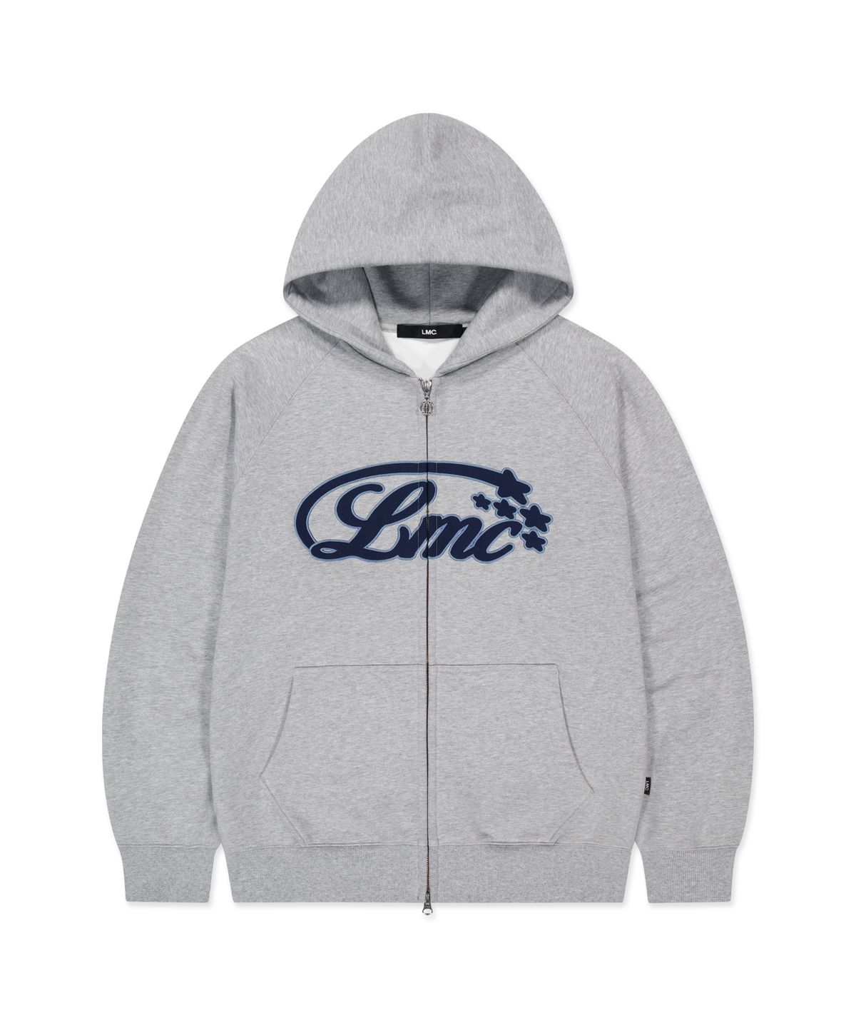 엘엠씨(LMC) STAR APPLIQUE LOGO ZIP-UP HOODIE heather gray