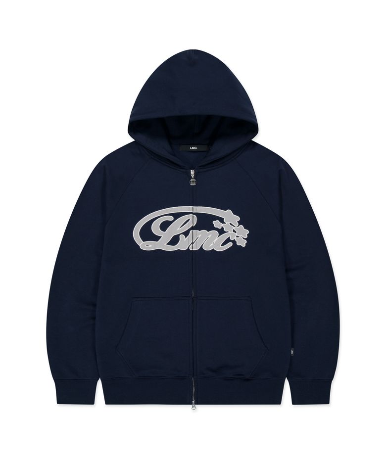 STAR APPLIQUE LOGO ZIP-UP HOODIE navy