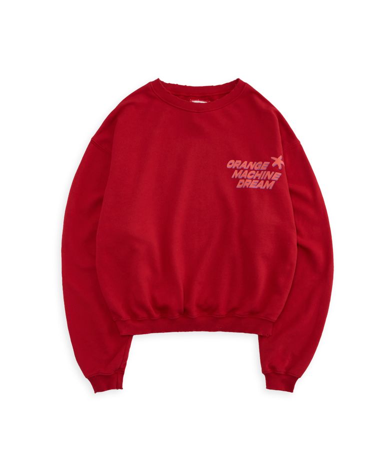 Orange vintage Soft fleece sweatshirts in tomato