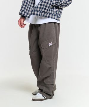 WASHED MULTI CARGO PANTS-CHARCOAL