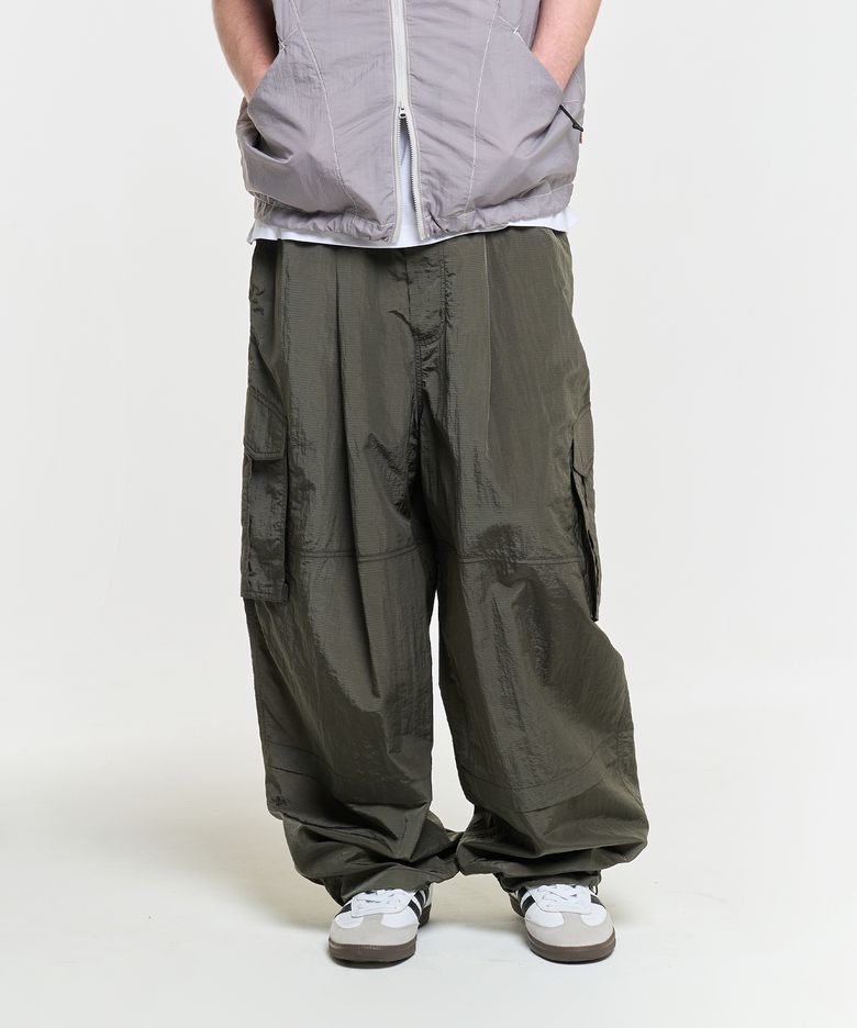 RIPSTOP CARGO NYLON PANTS-KHAKI