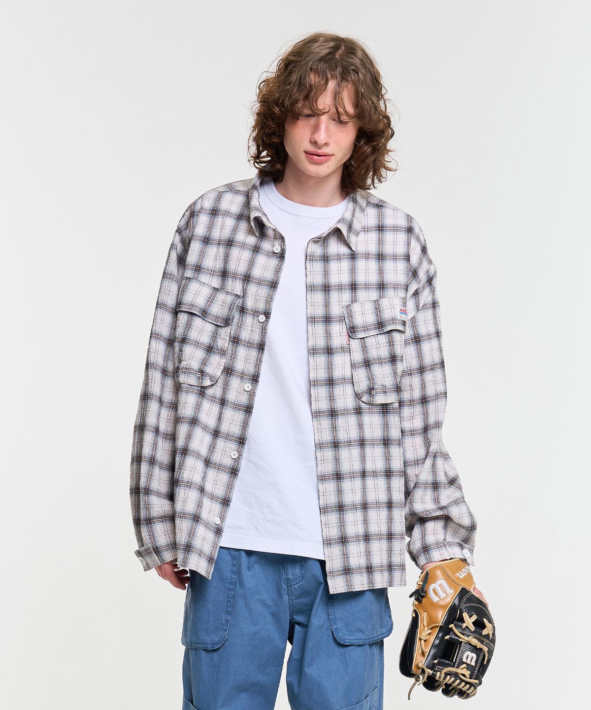 에이카화이트(AECA) FATIGUE CHECK SHIRTS-BEIGE