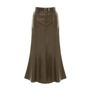 레더벨티드머메이드스커트_V6A-CSK002