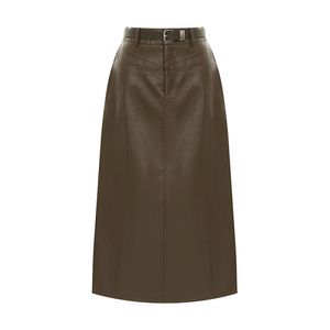 페이크레더벨티드미디움스커트_I6A-CSK002