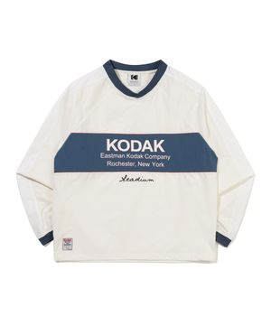 골드모먼트 컬러 블록 긴팔 피스테 IVORY