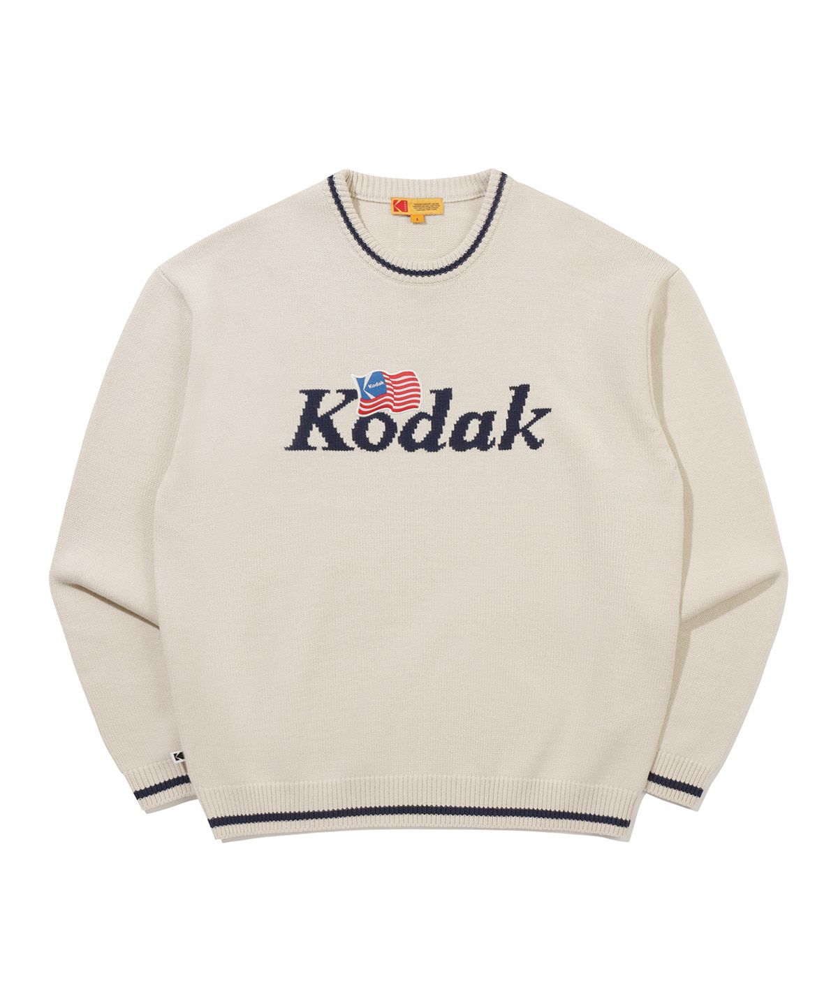 코닥(KODAK) 골드모먼트 로고 포인트 니트 IVORY
