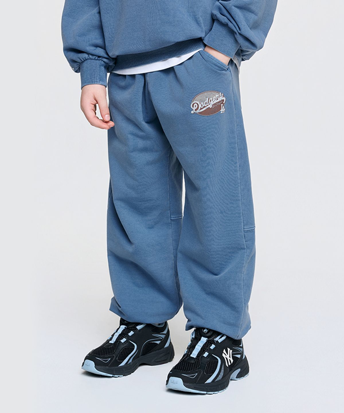 엠엘비 키즈(MLB KIDS) 베이직 클래식 쿠퍼스 피그먼트 조거 팬츠 LA (Blue)
