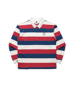 골드모먼트 스트라이프 럭비 카라 티셔츠 RED