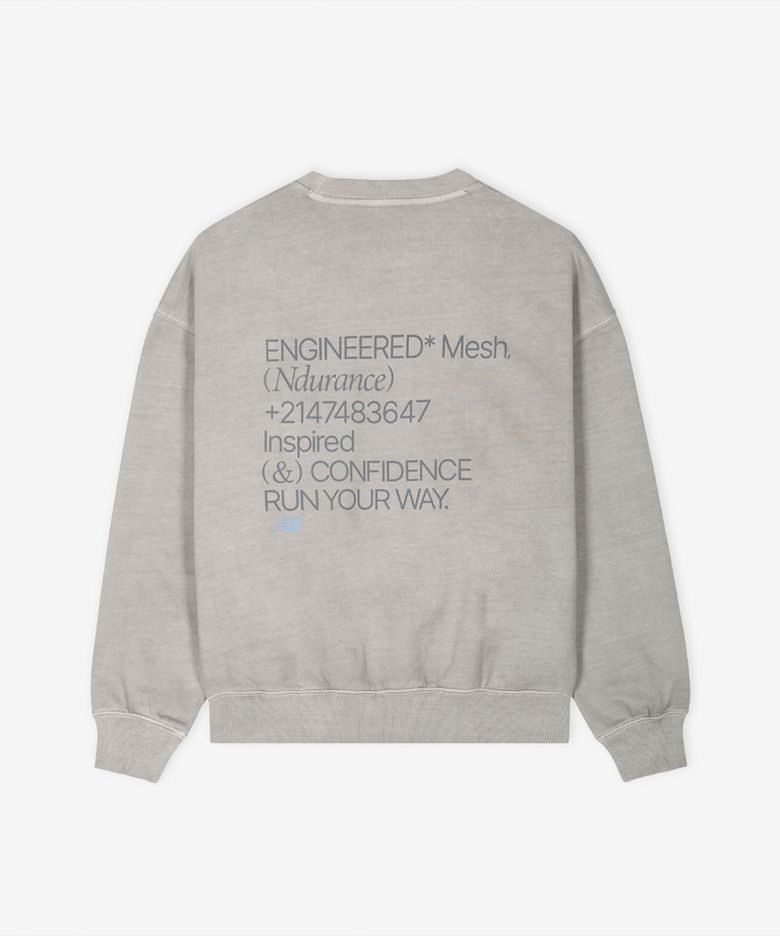 NBNCG11233 / UNI Ndurance 레터링 워시드 논기모 맨투맨 (ASH GRAY)