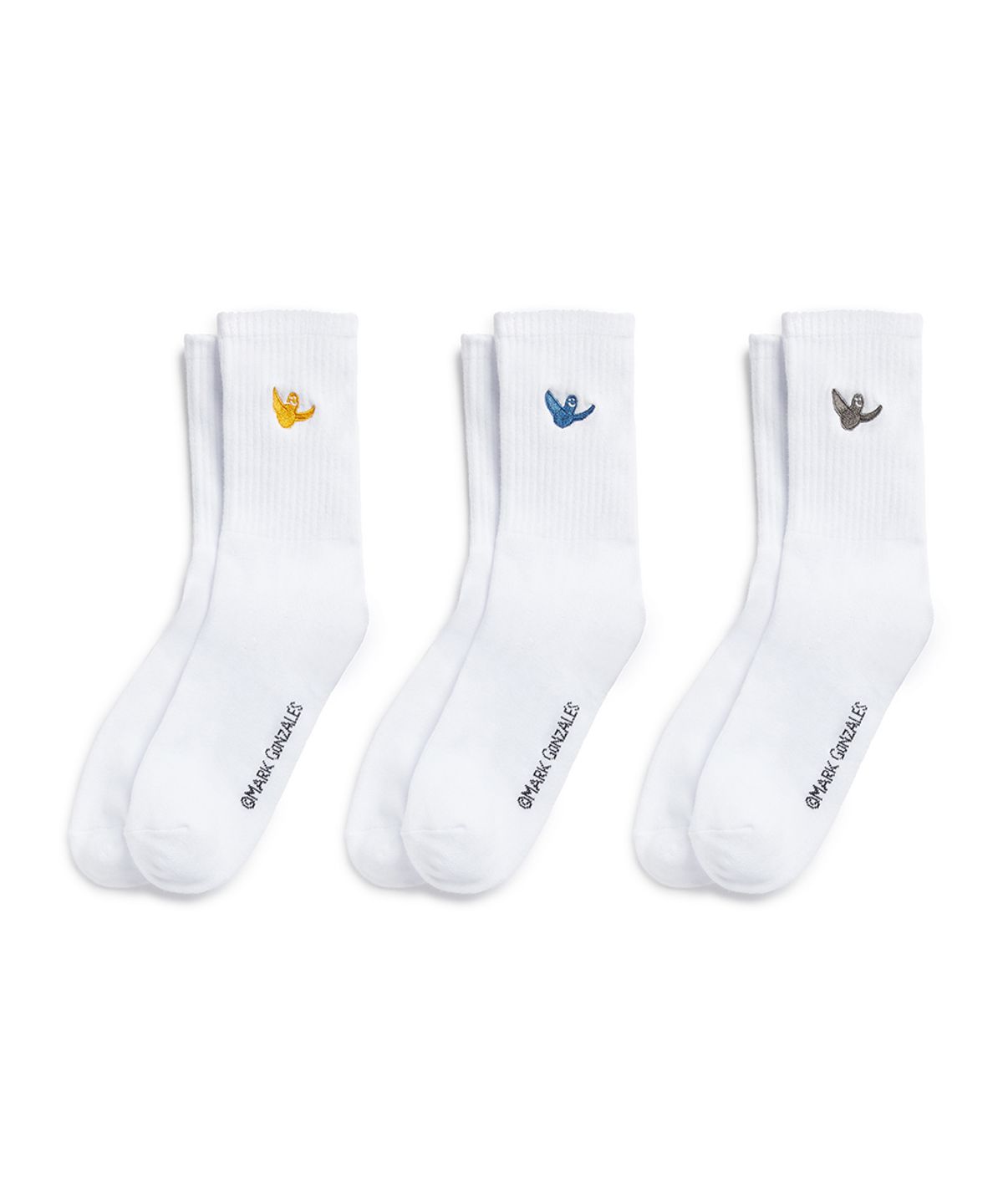 마크곤잘레스(MARK GONZALES) 컬러 엔젤 와펜 삭스 3PACK - WHITE