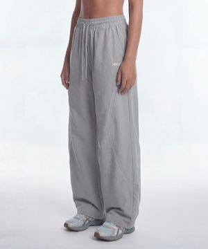 스티치 커브드 나일론 스판 팬츠 W (Gray)