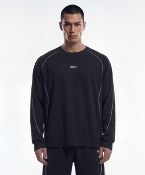 액티브 매쉬 스티치 롱 슬리브 (Black)