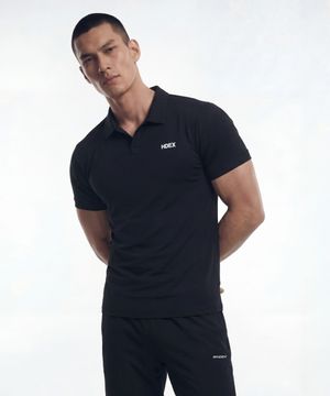 이지 머슬핏 피케 숏 슬리브 (Black)