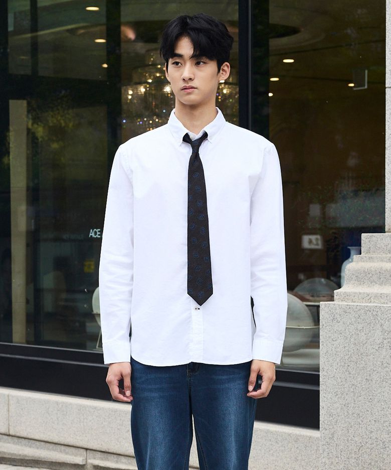 DIEMS Compact Stretch Oxford Shirts 화이트 (이지핏)_DDSVCB3ESW