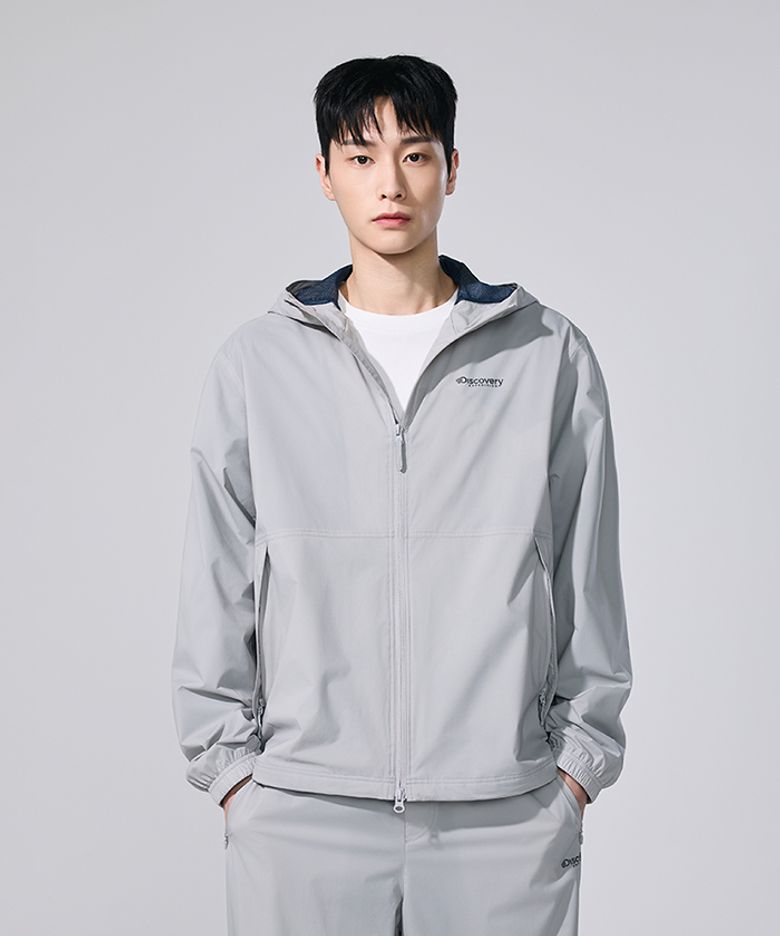 남성 기능성 2L 우븐 트레이닝 후드 자켓 (L/GREY)