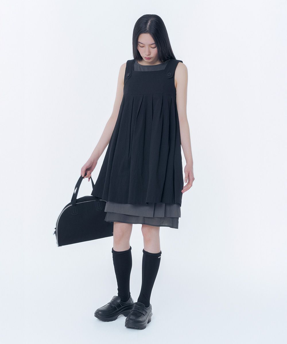 ワンピース MISEKI SEOUL Pleats button doll dress 미세키서울(MISEKI SEOUL) Pleats button doll dress BLACK - 사이즈