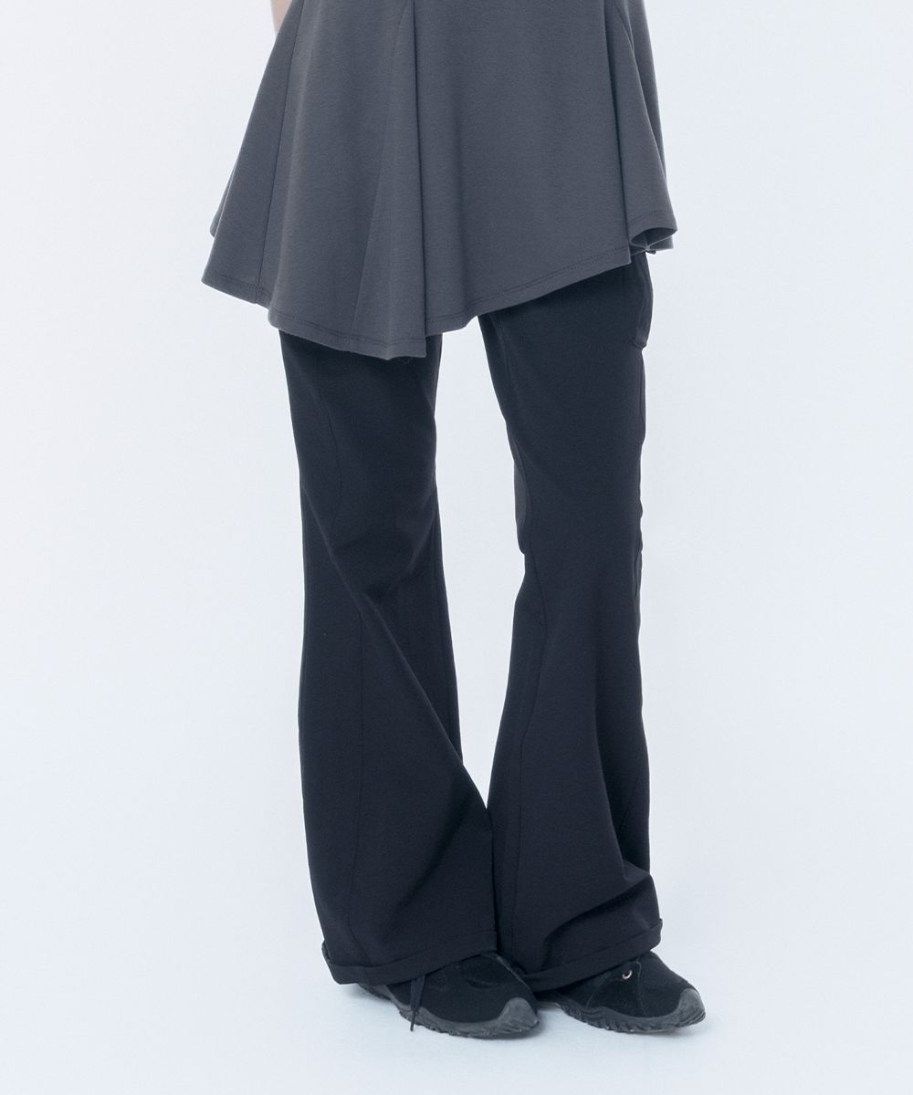 MUSINSA公式 | MISEKI SEOUL Ribbed side pocket pants BLACK