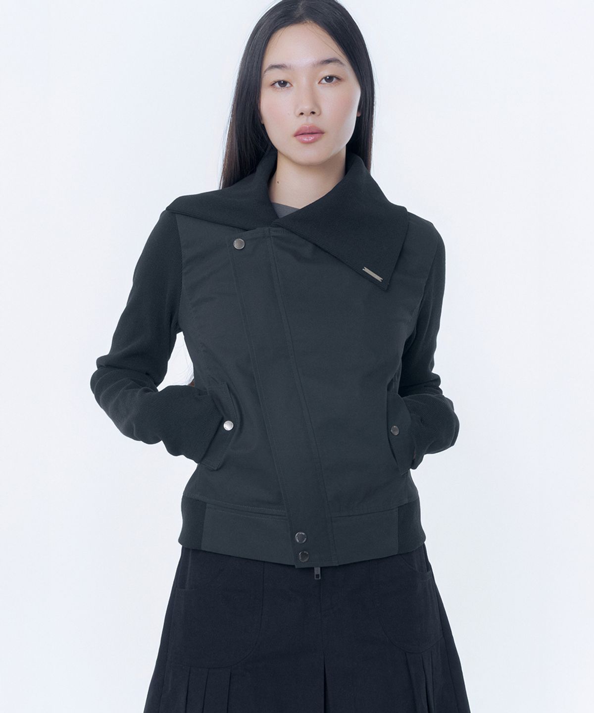 미세키서울(MISEKI SEOUL) Slash ribbed jacket BLACK