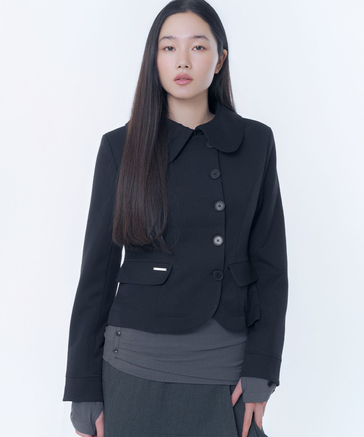 미세키서울(MISEKI SEOUL) Omoi round collar blazer BLACK