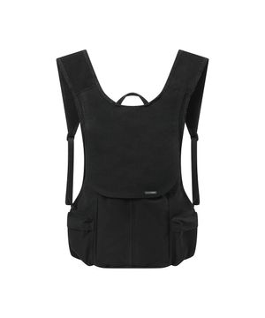 Side pocket vest backpack BLACK