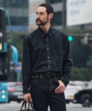DIEMS 8oz Standard Denim Shirts 다크 인디고 (이지핏)_DDSWZ12ESN